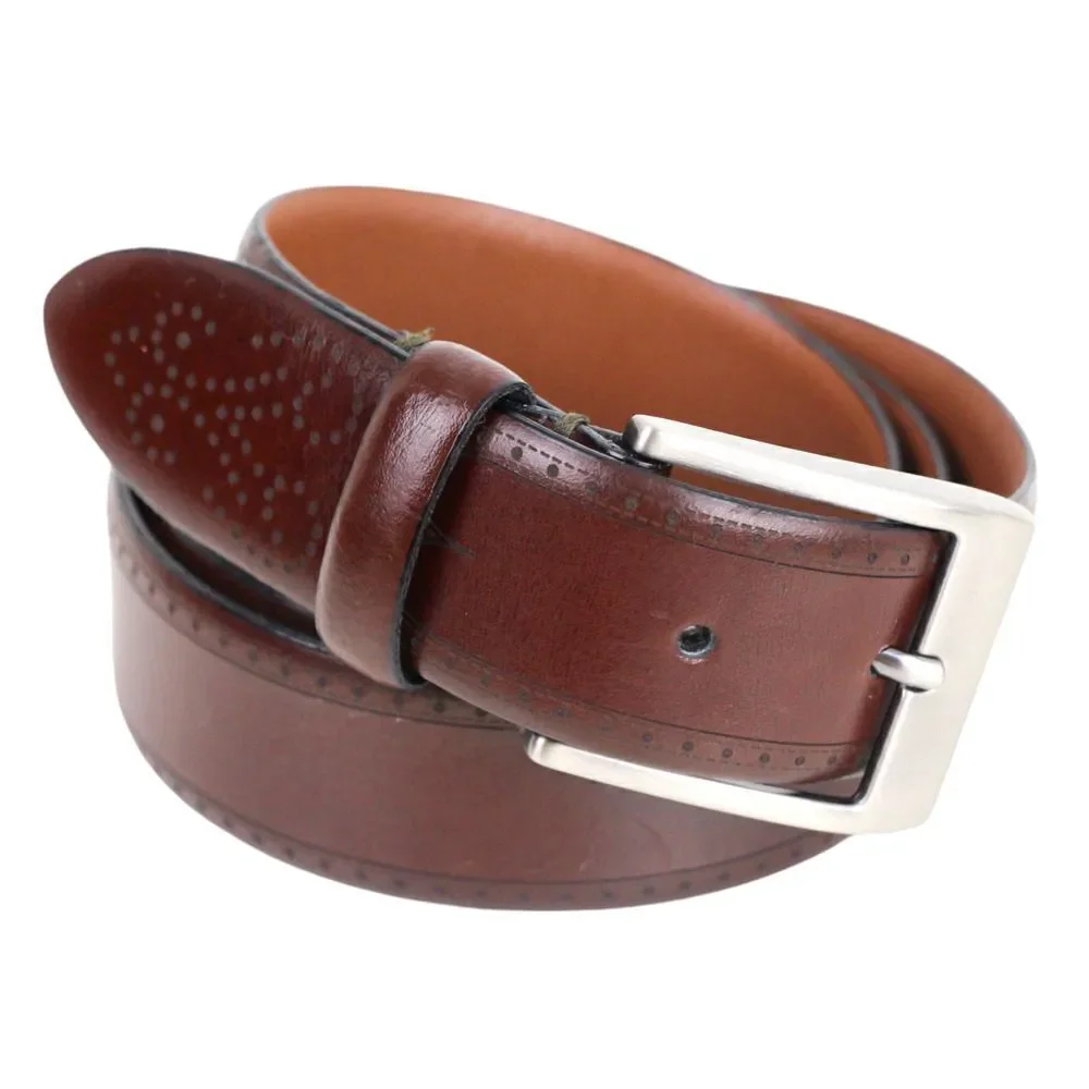 Josef Abboud BROWN GENUINE LEATHER 1.25